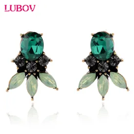 2017 Fashion Crystal Earrings Vintage Punk Style Brand New Stud Earrings for Women Gift Fast Shipping 4 Colors Statement