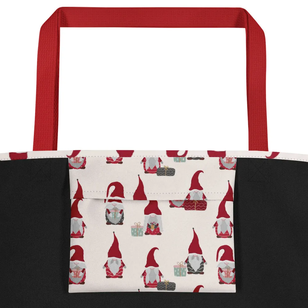 Christmas Gnomes Large Tote Bag