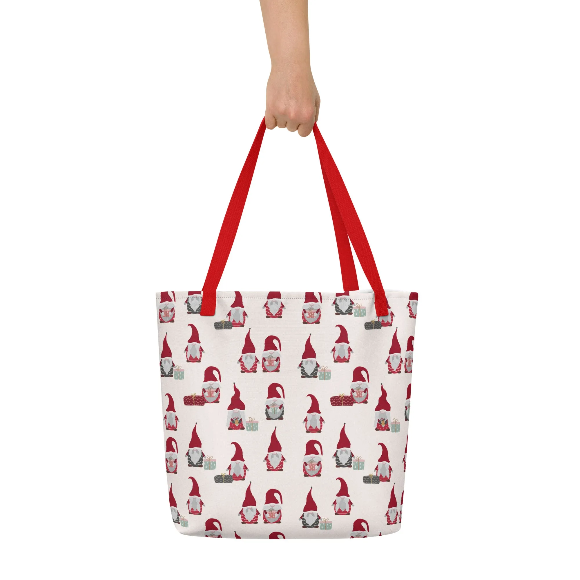 Christmas Gnomes Large Tote Bag