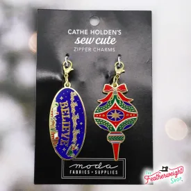 Enamel Charm Zipper Pull - VINTAGE ORNAMENT & BELIEVE