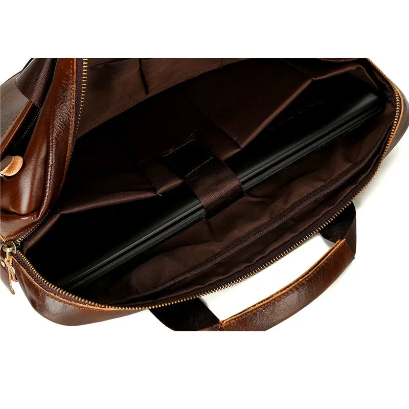 FONMOR New Wild Casual Simple High-Quality Genuine Leather Men Handbag