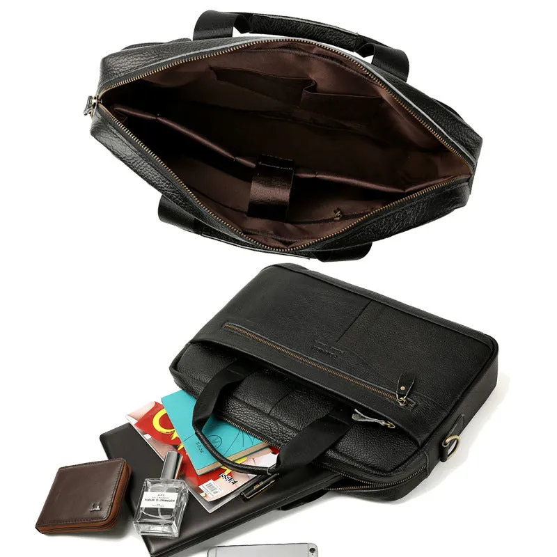 FONMOR New Wild Casual Simple High-Quality Genuine Leather Men Handbag