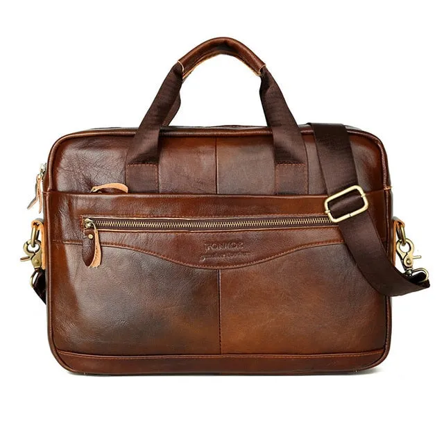 FONMOR New Wild Casual Simple High-Quality Genuine Leather Men Handbag