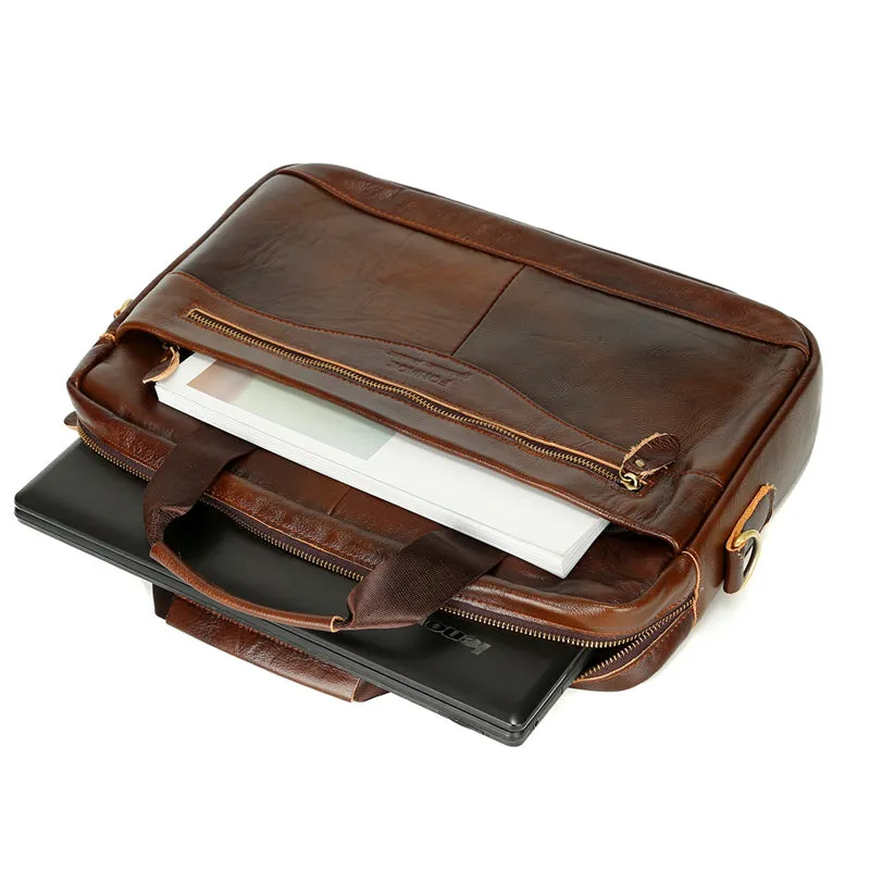 FONMOR New Wild Casual Simple High-Quality Genuine Leather Men Handbag