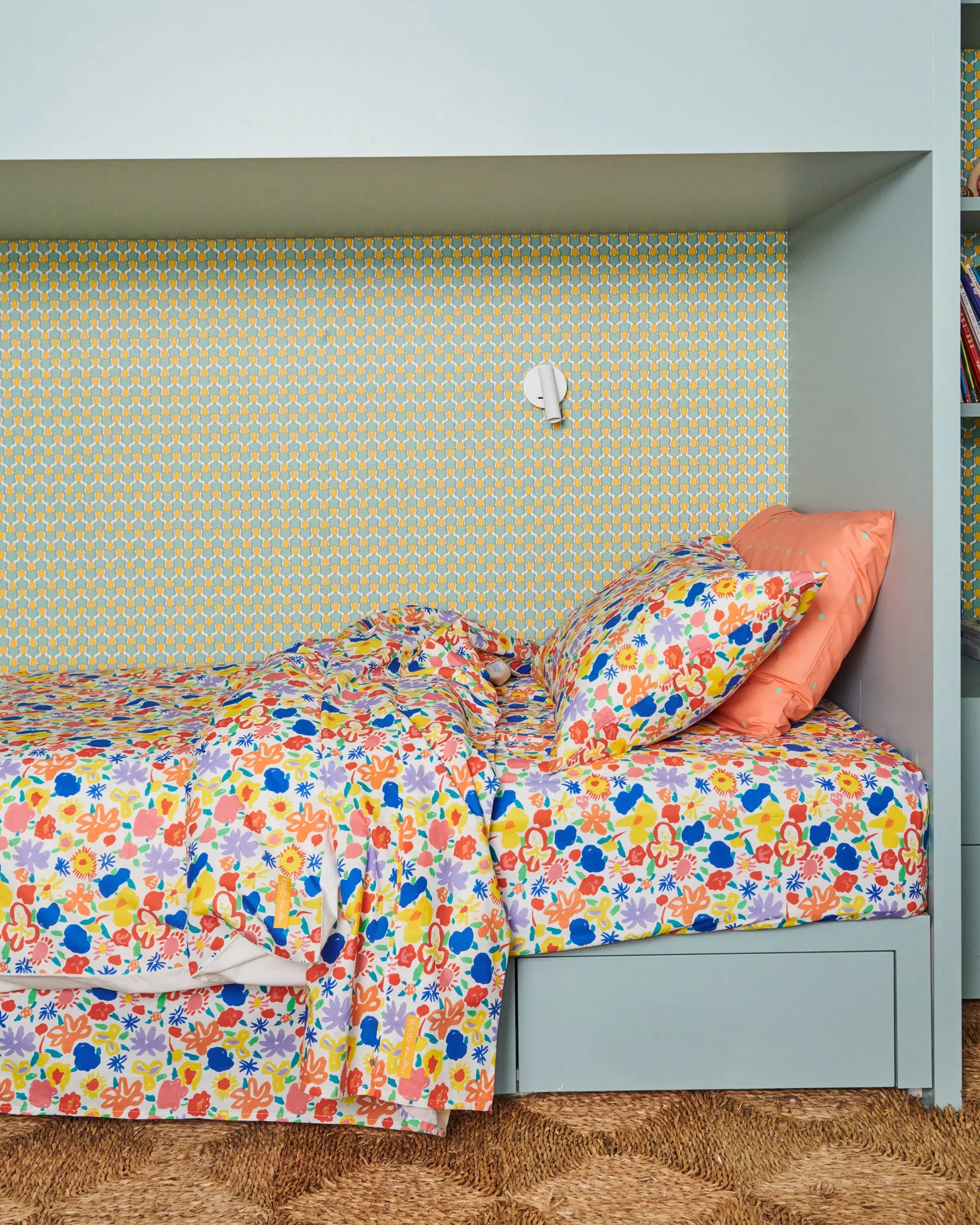 Kip & Co x Ken Done Summer Floral White Organic Cotton Quilt Cover