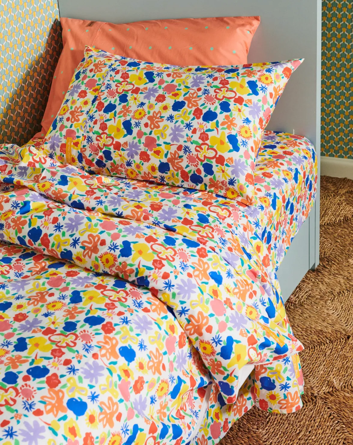 Kip & Co x Ken Done Summer Floral White Organic Cotton Quilt Cover