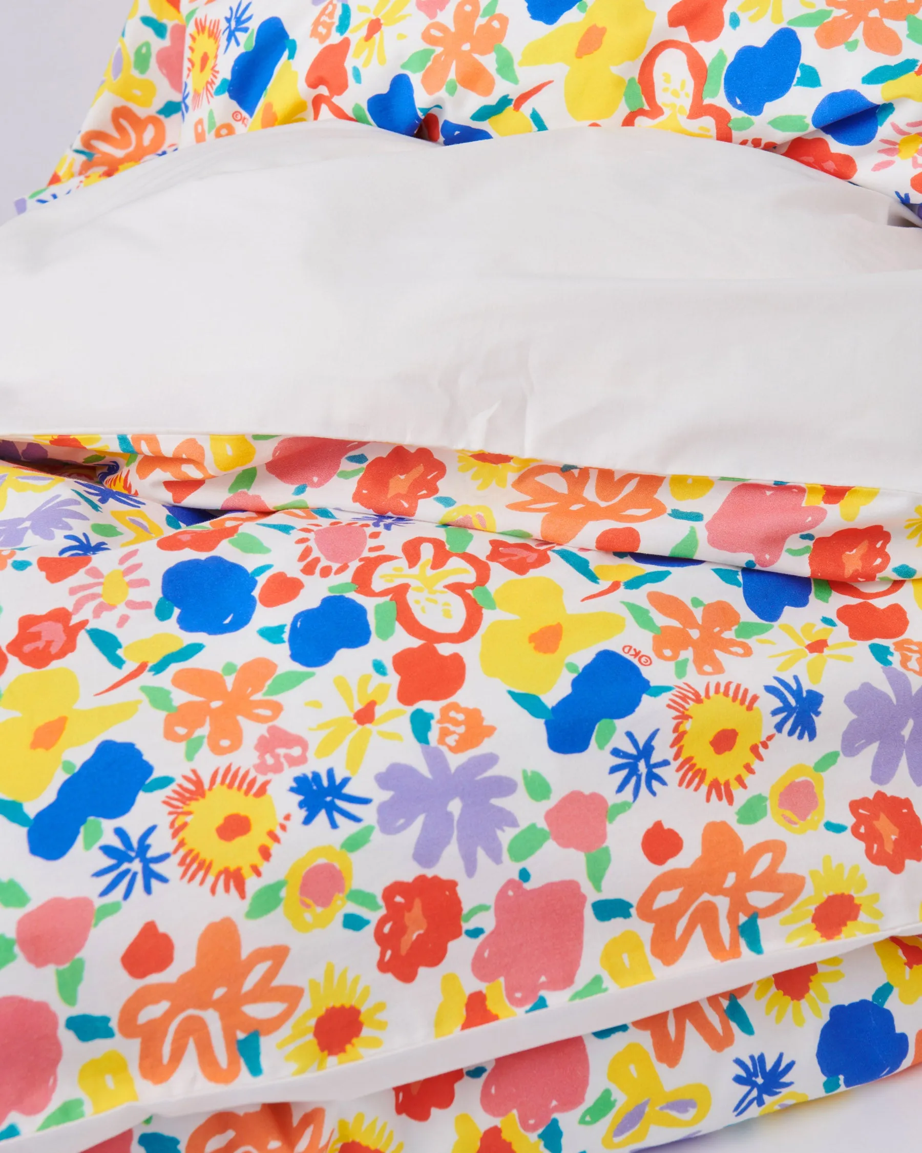 Kip & Co x Ken Done Summer Floral White Organic Cotton Quilt Cover
