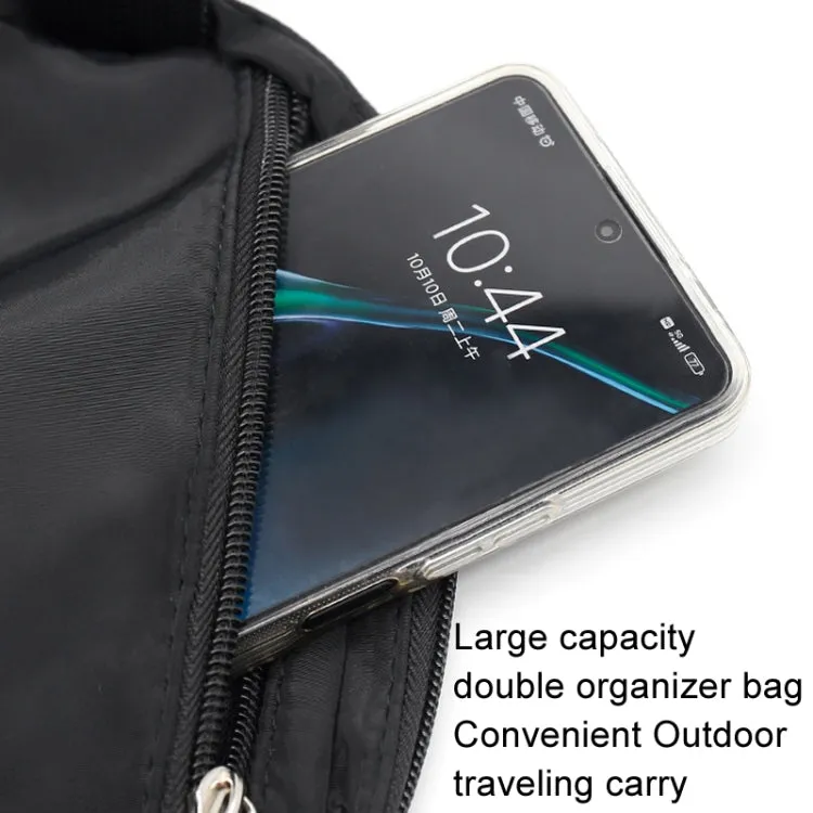 Nylon Waterproof Chest Bag Outdoor Sports Pocket Running Mobile Phone Bag(Black)