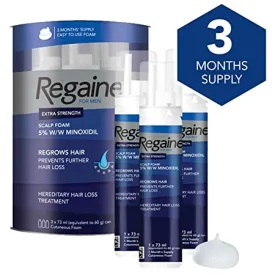 Regaine For Men Hair Regrowth Foam 3 x 73ml