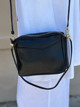 Rome Crossbody in Black Metallic