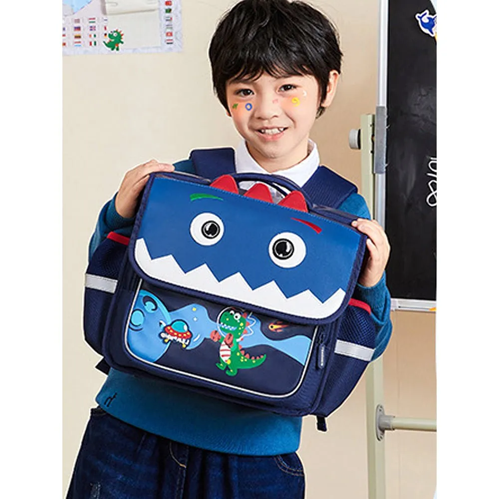 Square shape 3d Tail Dino Space theme School Backpack for Kids