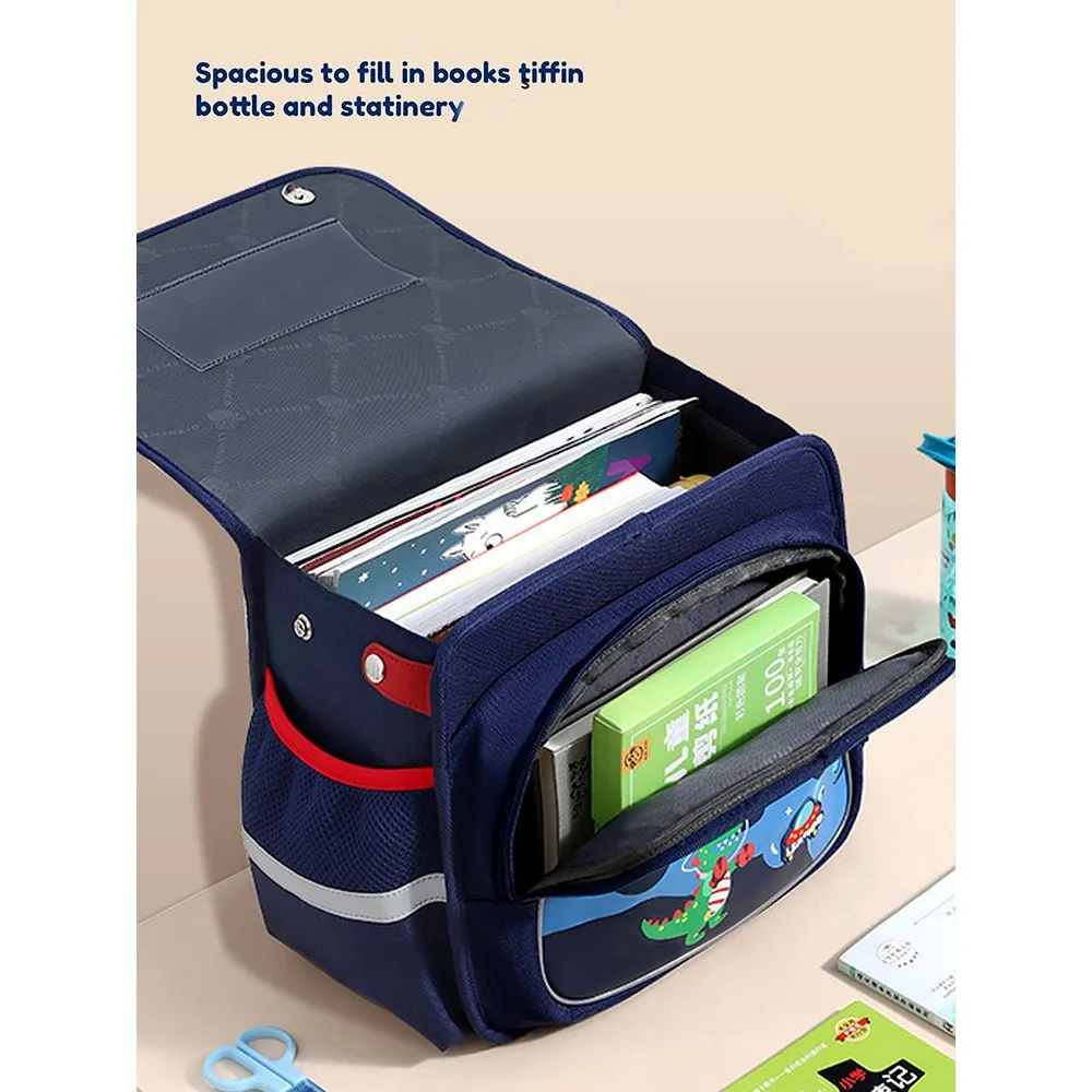 Square shape 3d Tail Dino Space theme School Backpack for Kids