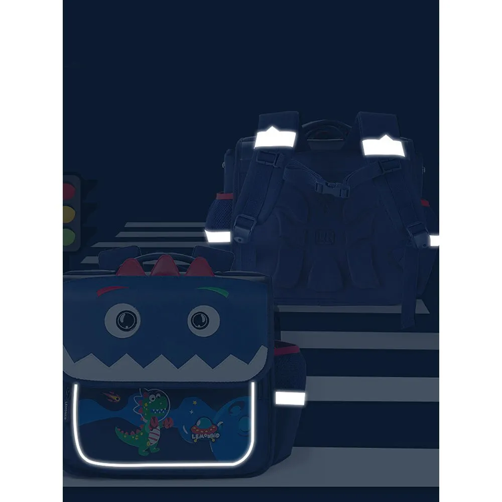 Square shape 3d Tail Dino Space theme School Backpack for Kids