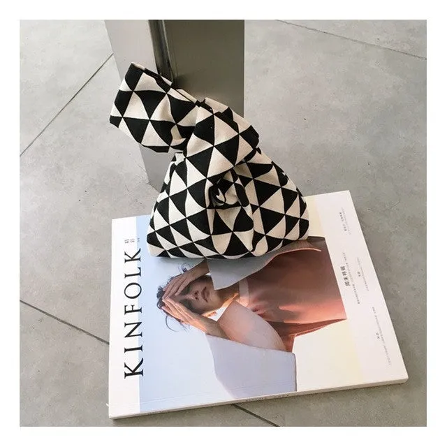 TANGIMP Cotton Wristlets Bags Women's Geometric Bolsa Feminina Lady Casual Handbag Clutch Purse Tote Wallets sac Japan Style